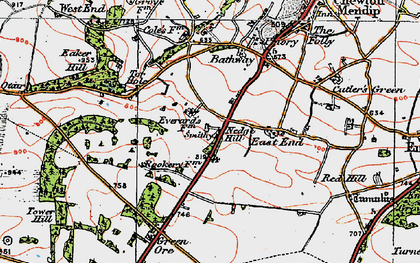 Old map of Nedge Hill in 1919