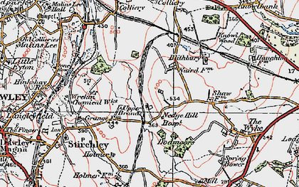 Old map of Nedge Hill in 1921
