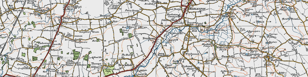 Old map of Needham in 1921