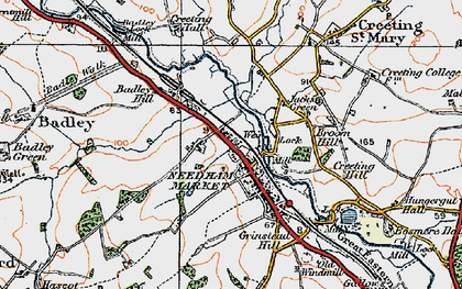 Old map of Badley Hill in 1921