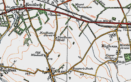 Old map of Needham Street in 1921