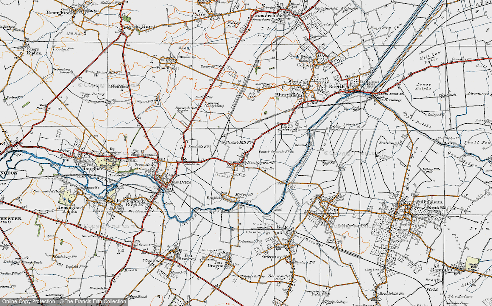 Old Map of Historic Map covering Brownshill Staunch in 1920