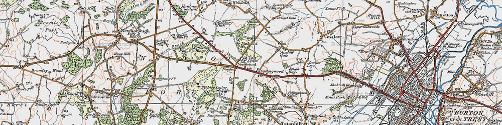 Old map of Needwood in 1921
