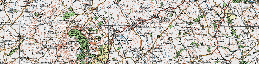 Old map of Neenton in 1921
