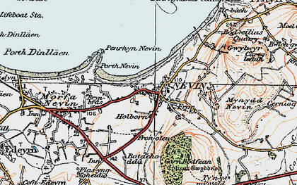 Old map of Nefyn in 1922