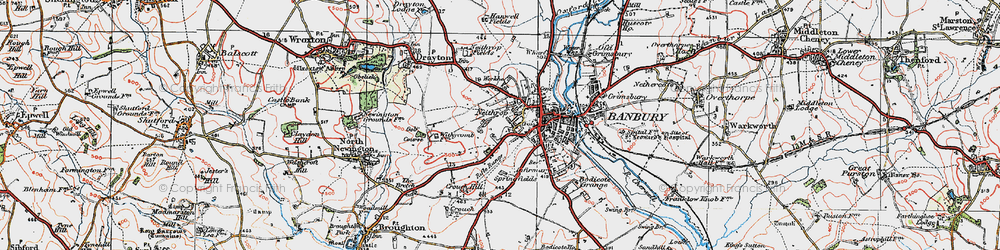 Old map of Neithrop in 1919