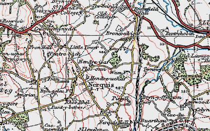 Old map of Broncoed-isaf in 1924