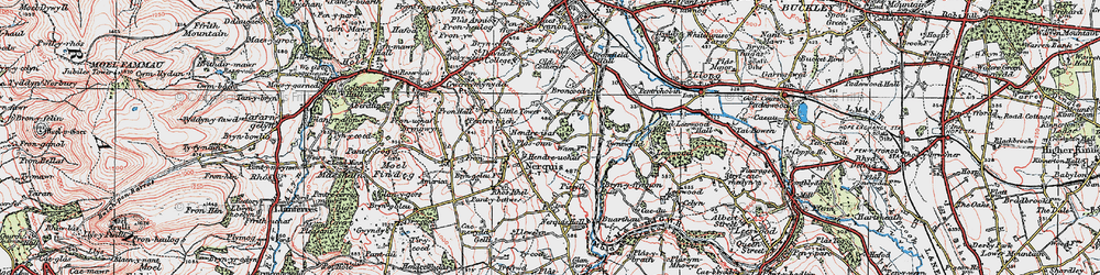 Old map of Broncoed-isaf in 1924