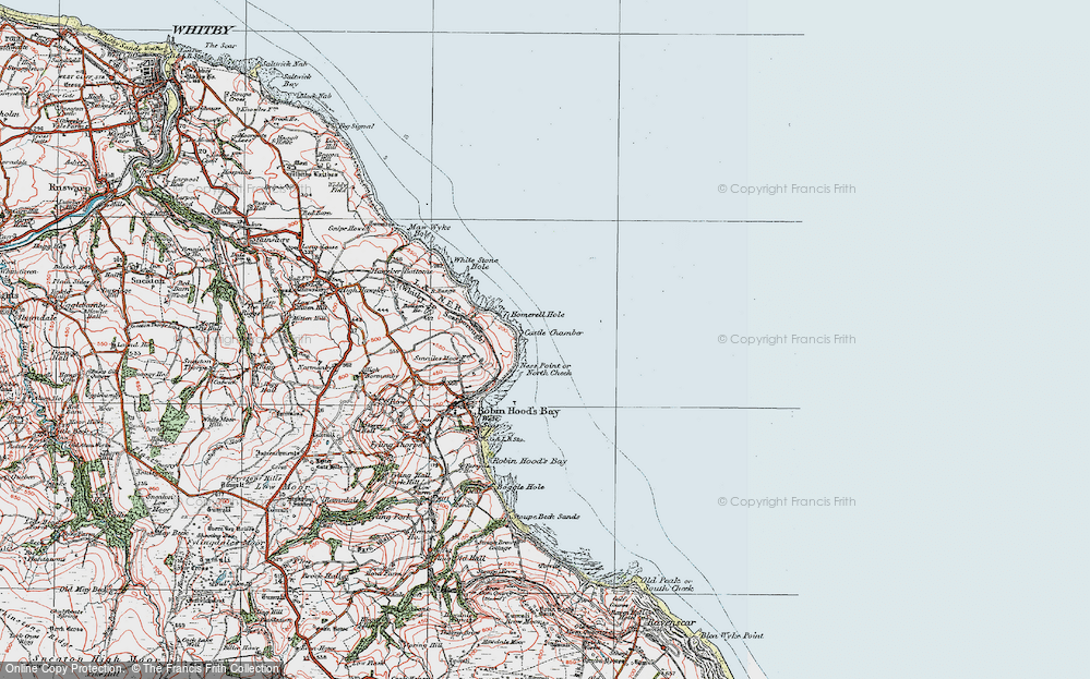 Old Map of Historic Map covering White Stone Hole in 1925