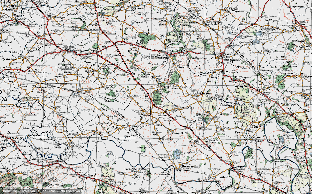 Old Map of Nesscliffe, 1921 in 1921