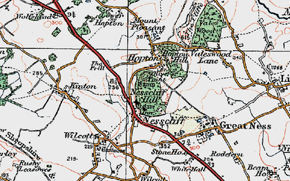 Old map of Nesscliffe in 1921