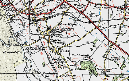 Old map of Nessholt in 1924