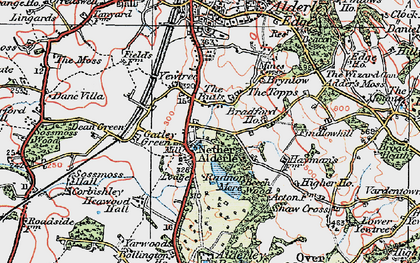 Old map of Nether Alderley in 1923