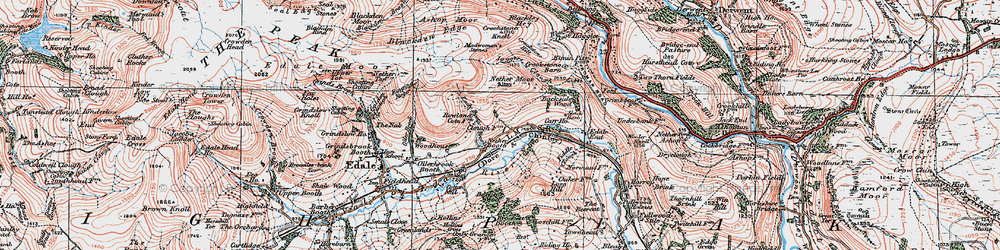 Old map of Ashop Moor in 1923