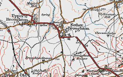 Old map of Nether Broughton in 1921