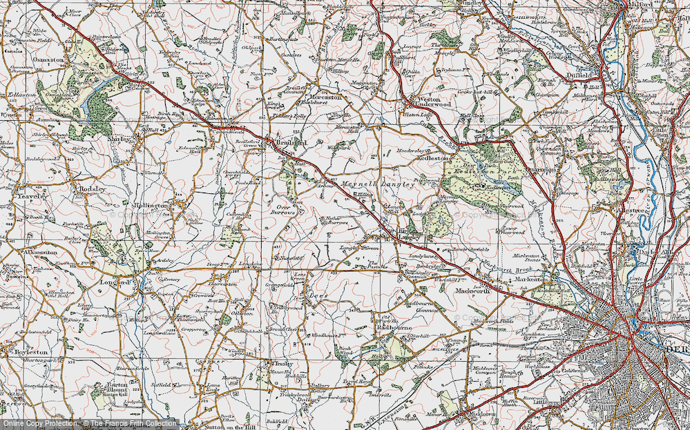 Old Map of Nether Burrows, 1921 in 1921