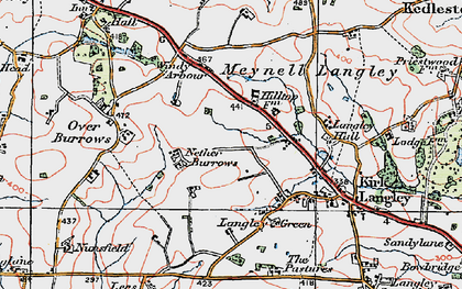 Old map of Buck Hazels in 1921