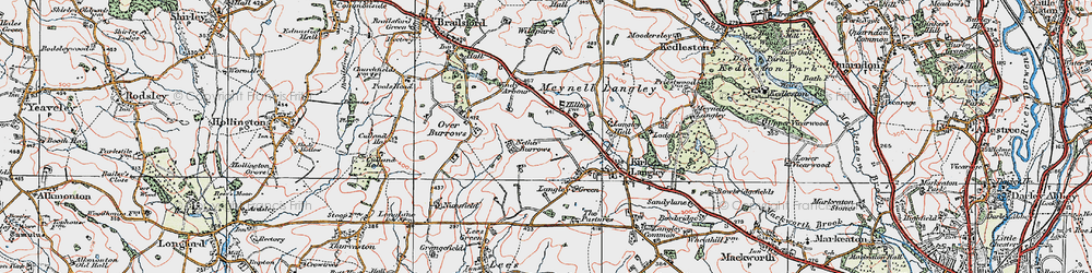 Old map of Nether Burrows in 1921