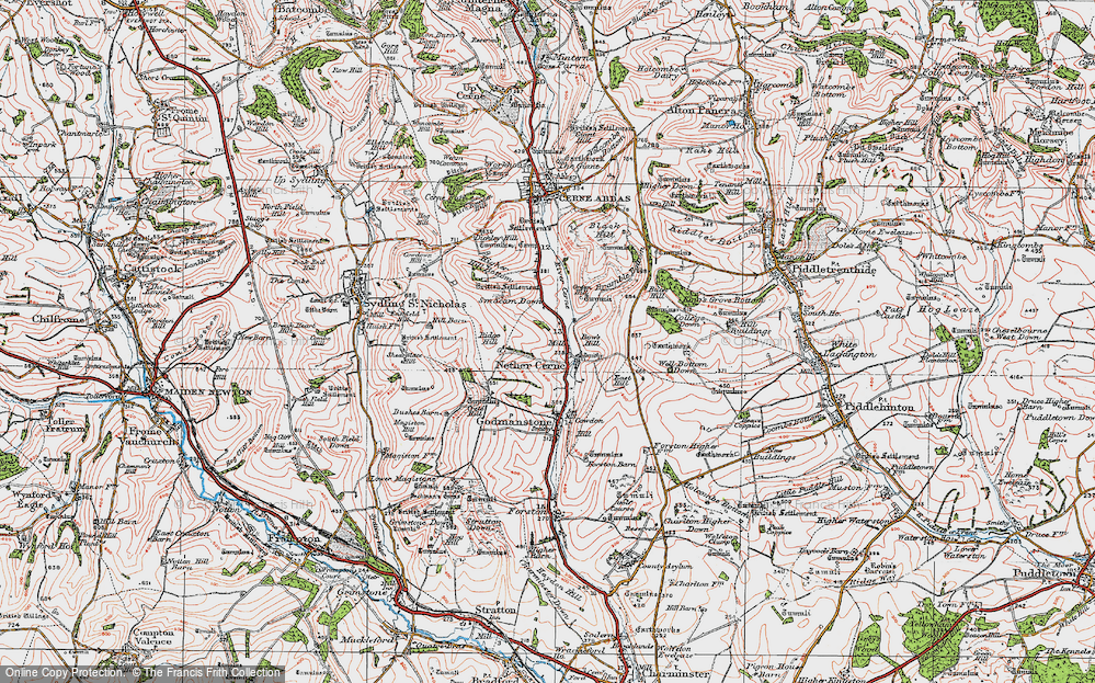 Old Map of Nether Cerne, 1919 in 1919