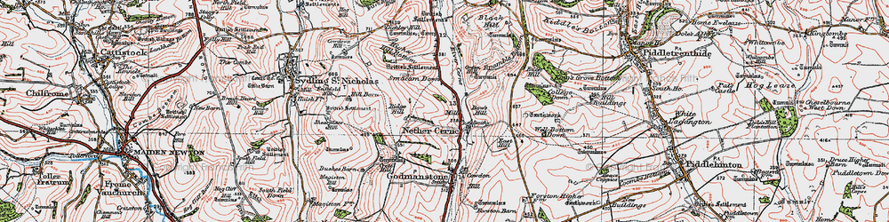 Old map of Bow's Hill in 1919