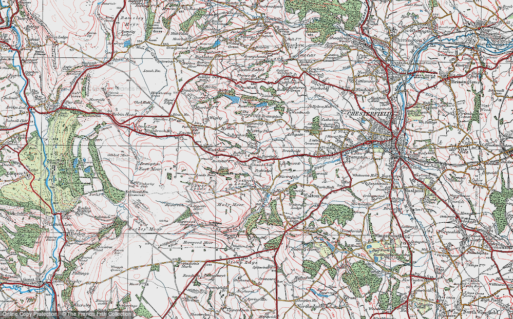 Old Map of Nether Chanderhill, 1923 in 1923
