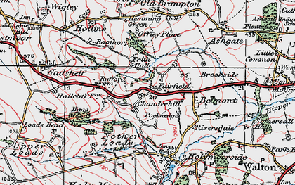 Old map of Nether Chanderhill in 1923
