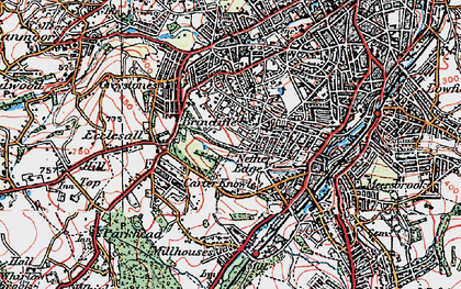 Old map of Nether Edge in 1923