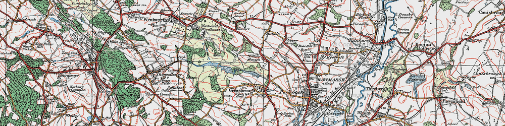 Old map of Nether Haugh in 1924
