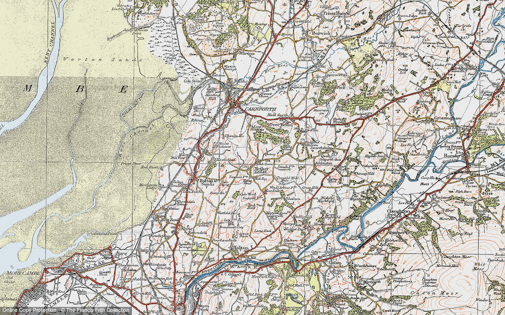 Old Map of Historic Map covering Hawksheads in 1924