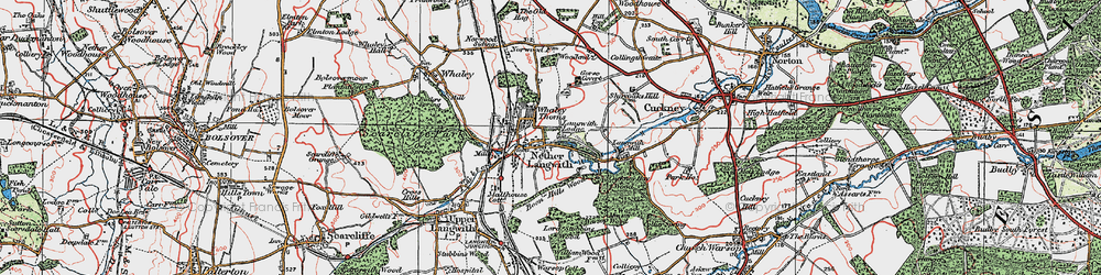 Old map of Langwith Mill Ho in 1923
