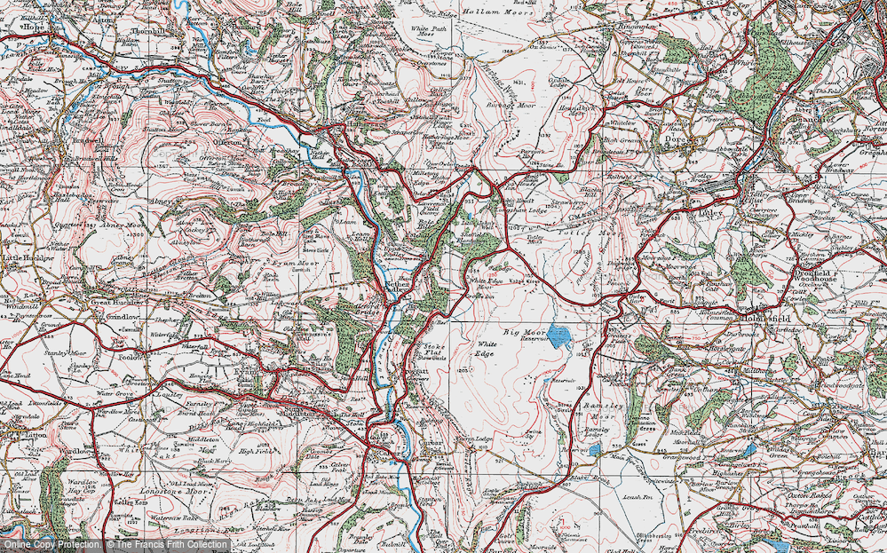 Old Map of Nether Padley, 1923 in 1923