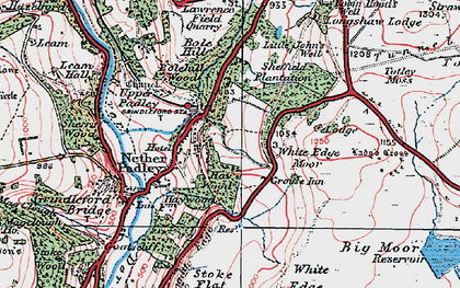Old map of White Edge Moor in 1923
