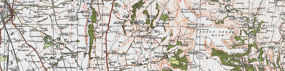 Old map of Nether Silton in 1925