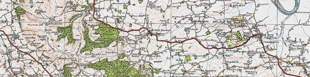 Old map of Nether Stowey in 1919