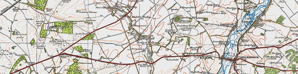 Old map of Nether Wallop in 1919
