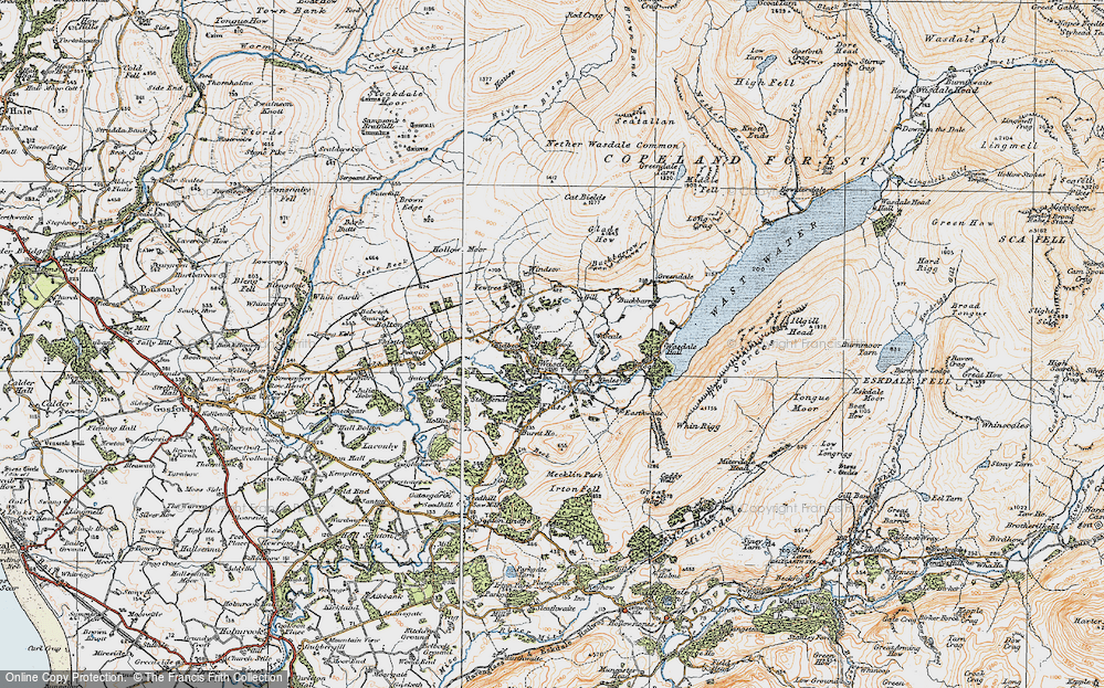 Old Map of Nether Wasdale, 1925 in 1925