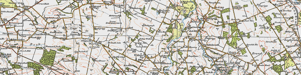 Old map of Nether Welton in 1925