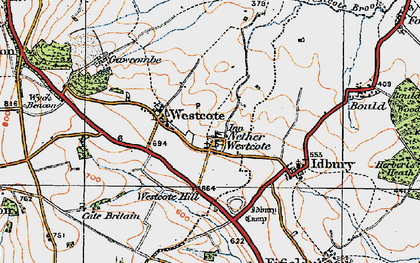 Old map of Nether Westcote in 1919