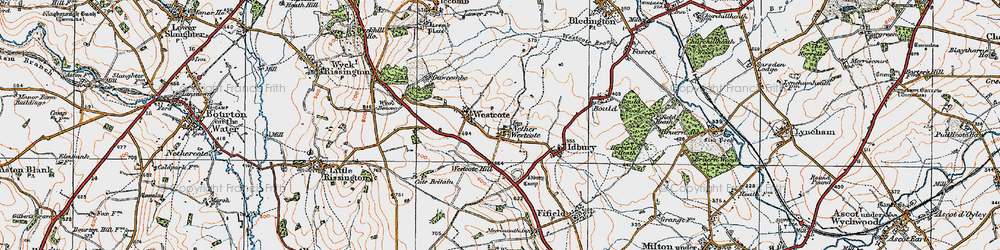 Old map of Nether Westcote in 1919