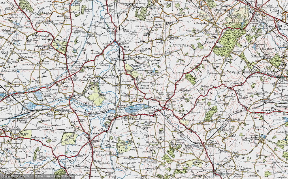 Old Map of Nether Whitacre, 1921 in 1921