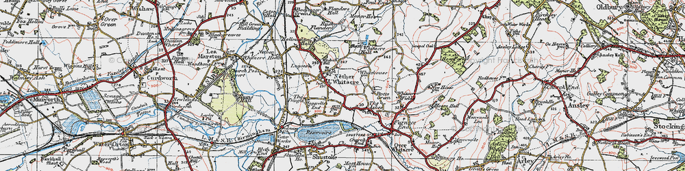 Old map of Nether Whitacre in 1921