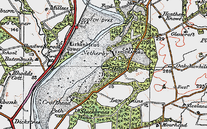 Old map of Netherby in 1925