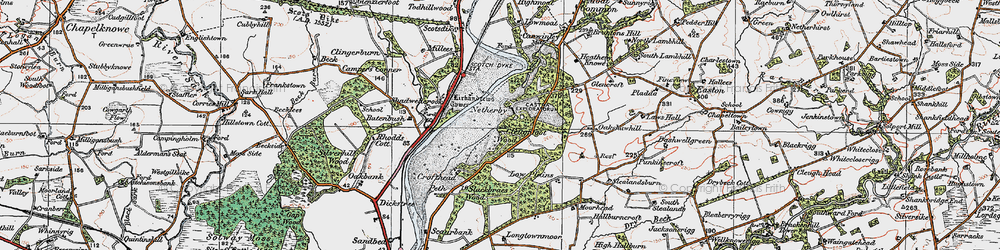 Old map of Glingerbank in 1925