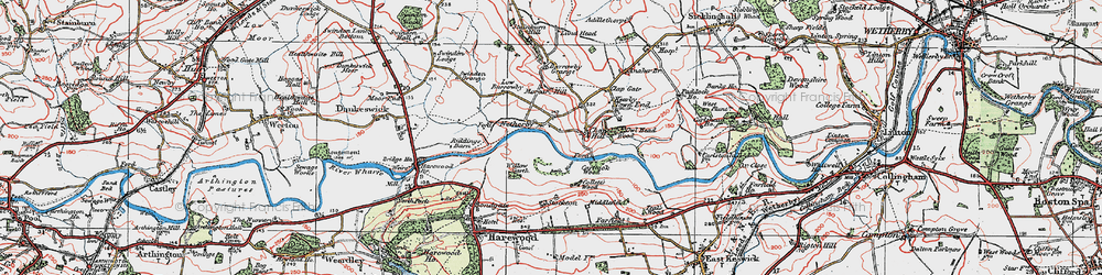 Old map of Barrowby Grange in 1925