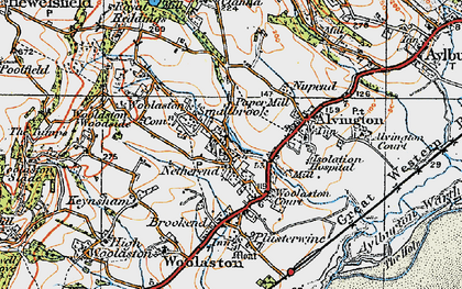 Old map of Netherend in 1919