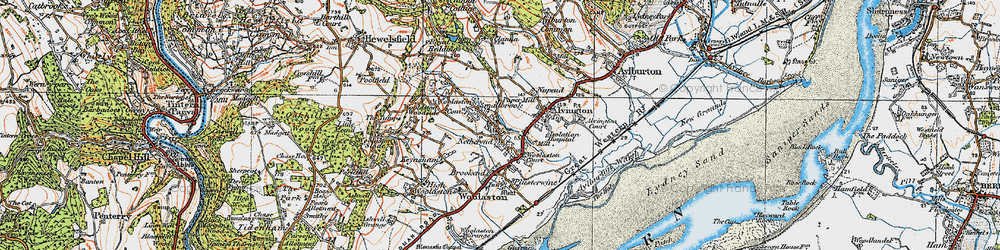 Old map of Netherend in 1919