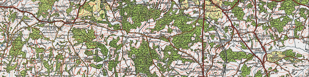 Old map of Atkins Wood in 1921