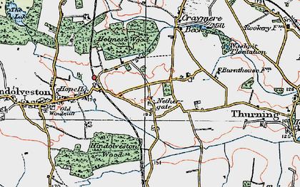 Old map of Nethergate in 1921