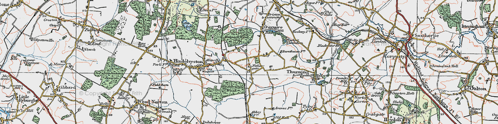 Old map of Nethergate in 1921