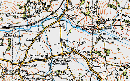 Old map of Netherhay in 1919